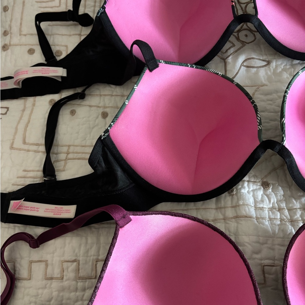 Victoria’s Secret Love PINK - 2 Wear Everywhere Super Push Up, 1 Reg Push Up - Picture 3 of 9